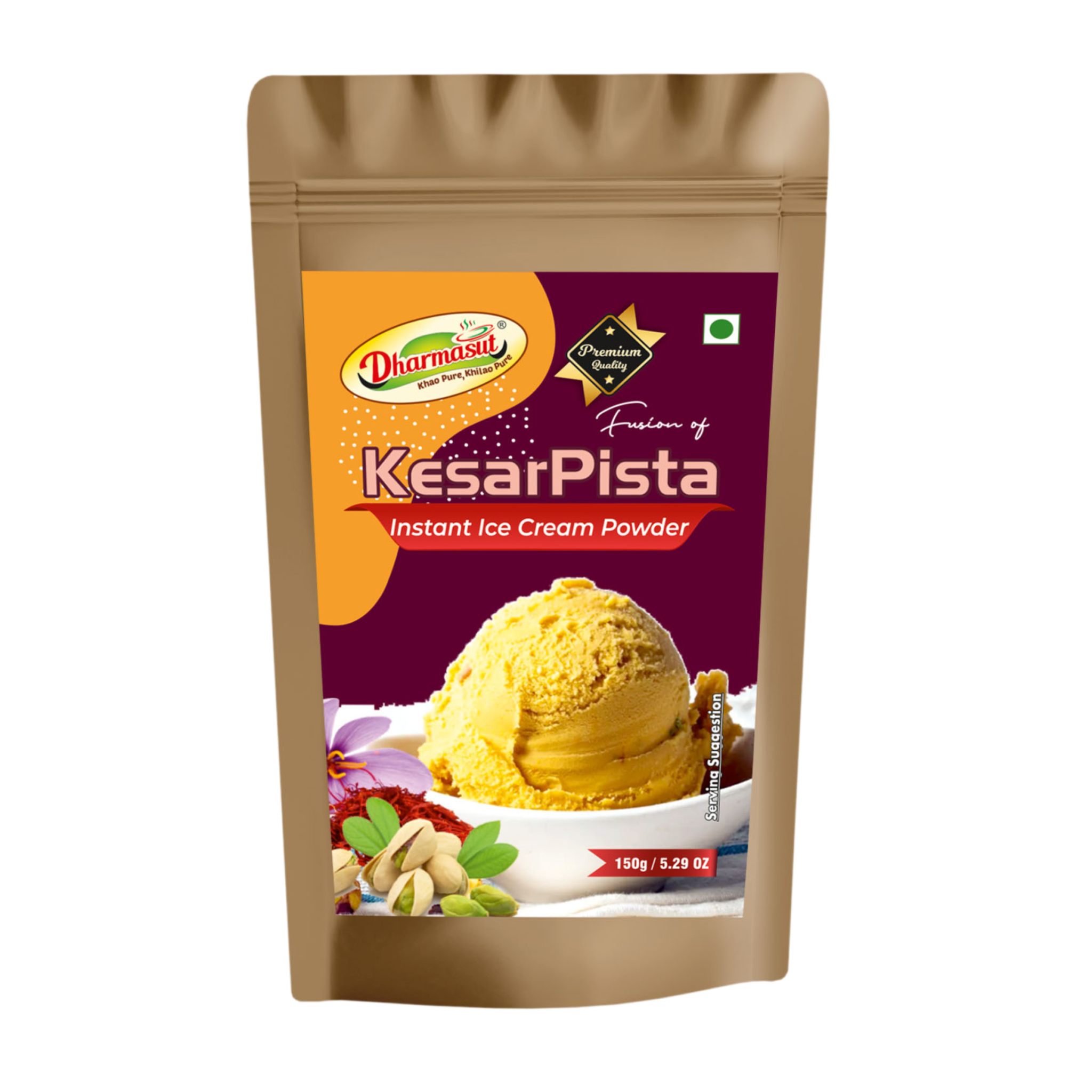Premium Kesar Pista Ice Cream Mix Powder - Dharmasut Masala