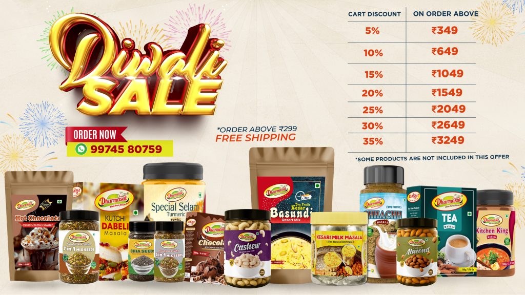 “Dharmasut Masala Diwali Sale Pop-Up – Flat 35% off on all spice blends. Celebrate the Festival of Lights with authentic Indian flavors. Festive design with diyas, fireworks, and rich traditional colors highlighting the special offer.”